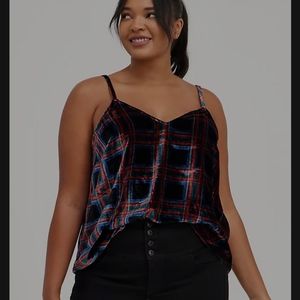 Plaid Velvet Swing Cami
